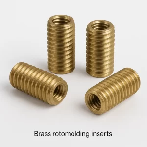 Brass rotomolding inserts